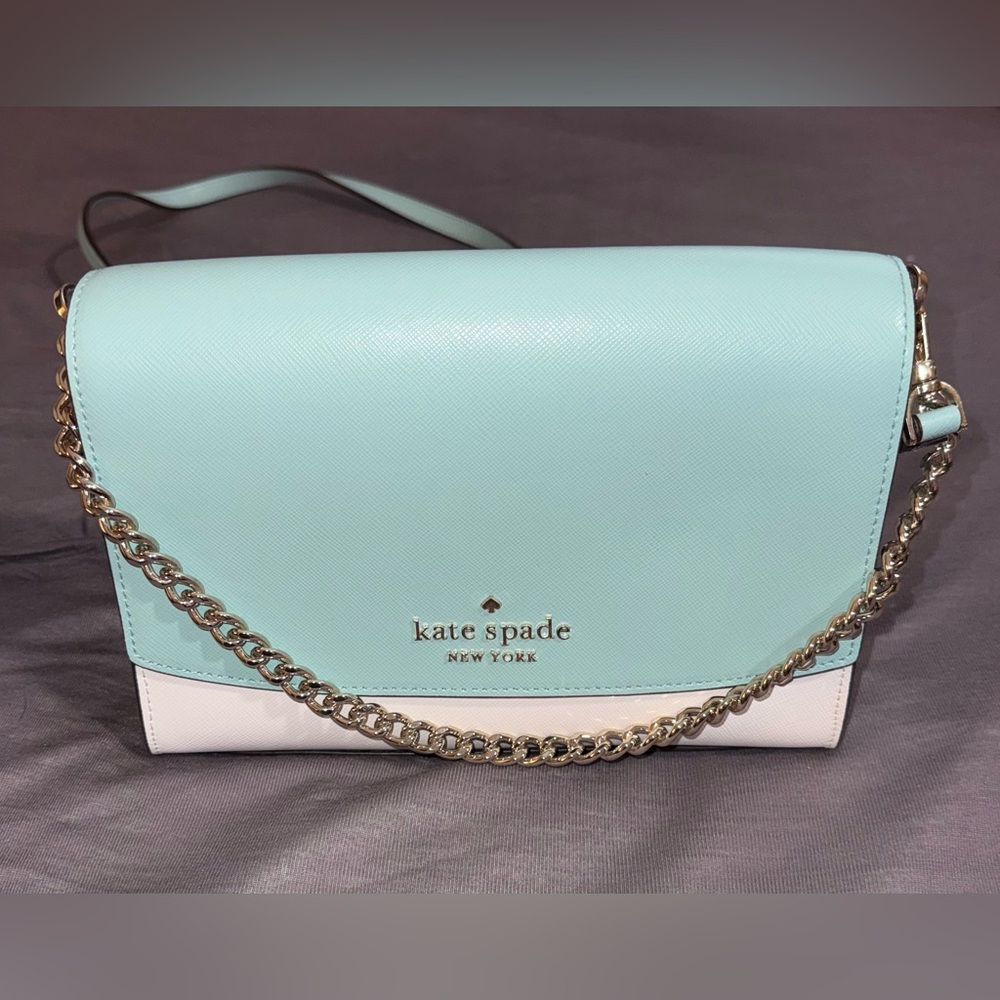 Kate Spade Aqua and White Crossbody Bag
